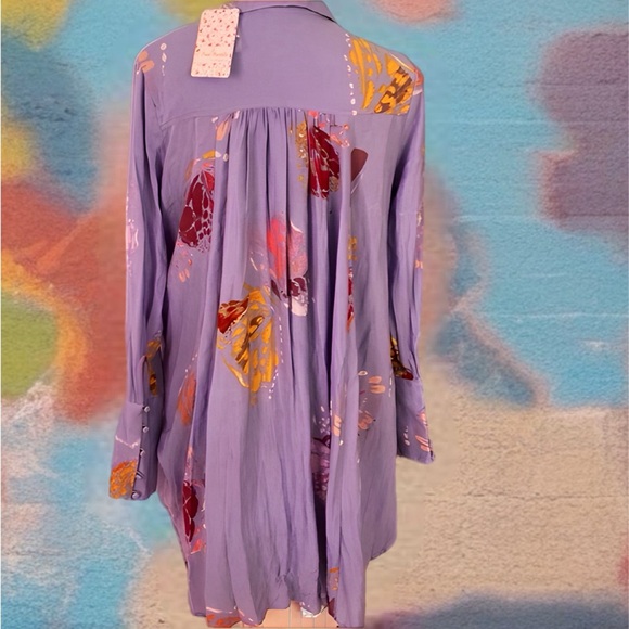 NWT Free people flowy pleated style blouse - Picture 3 of 5
